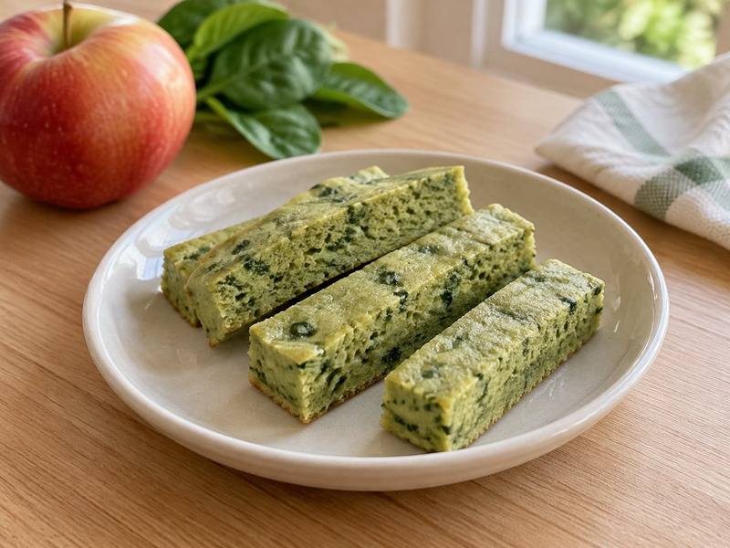 Illustration of Spinach apple steam cake