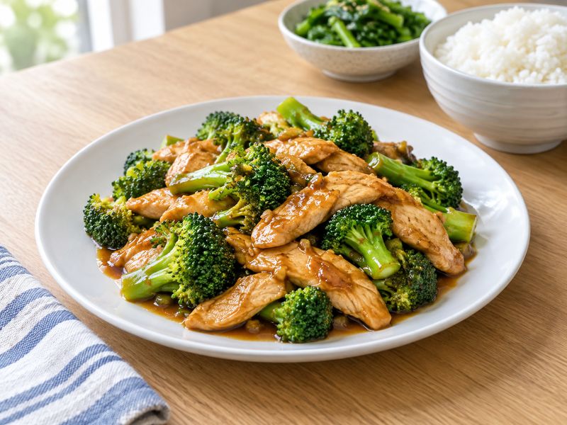 Illustration of Chicken and broccoli stir-fry (extra saucy)