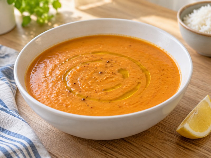 Illustration of Turkish red lentil soup