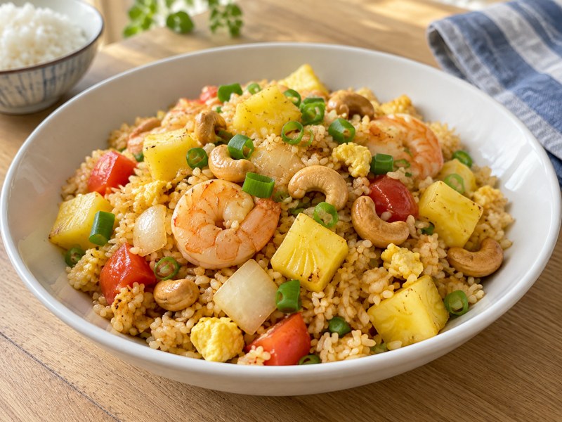 Illustration of Thai pineapple fried rice