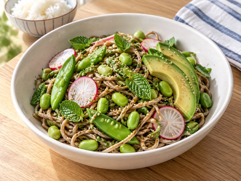 Illustration of Sesame soba noodles