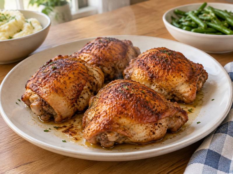 Illustration of Paprika baked chicken thighs