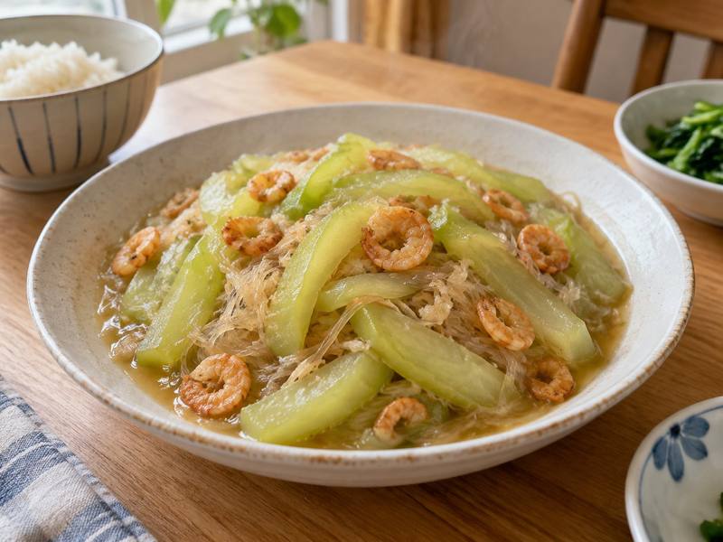 Illustration of Hairy gourd vermicelli, dried shrimp