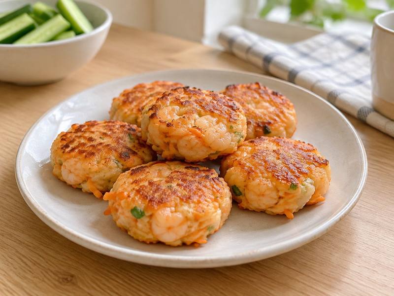 Illustration of Shrimp cake w/ carrot