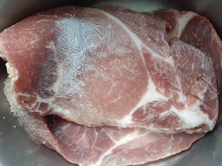 Raw pork on a tray